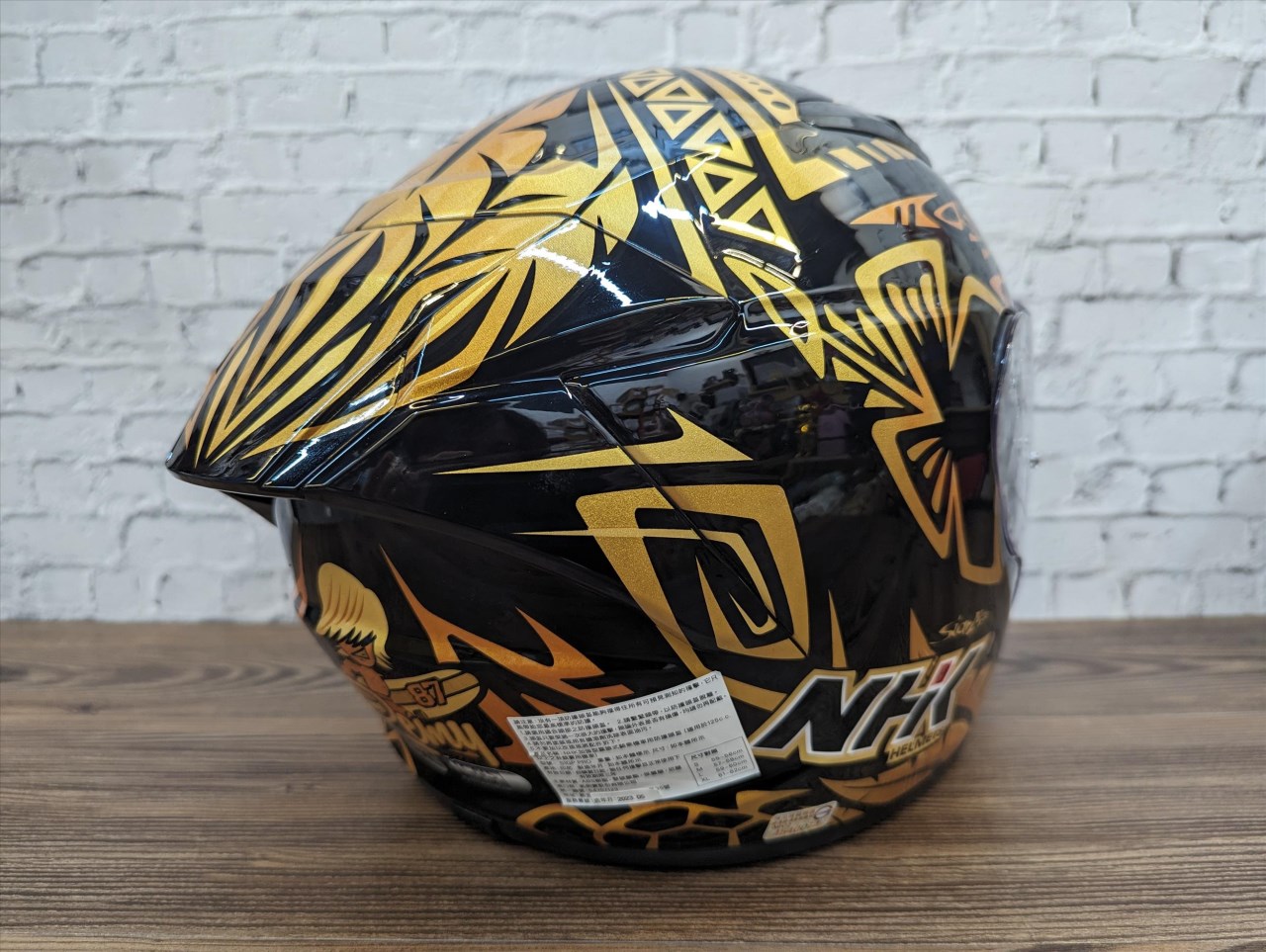 NHK S1 GP PRO RG87#2 酋長 黑金 內藏墨片半罩式安全帽