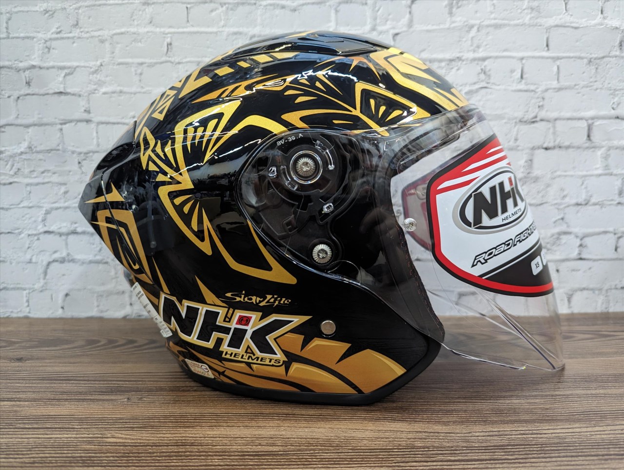 NHK S1 GP PRO RG87#2 酋長 黑金 內藏墨片半罩式安全帽