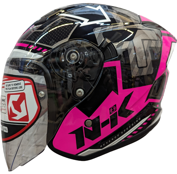 《遠古騎士》NHK S1 GP PRO 復仇之速 黑粉 內藏墨片半罩式安全帽 
