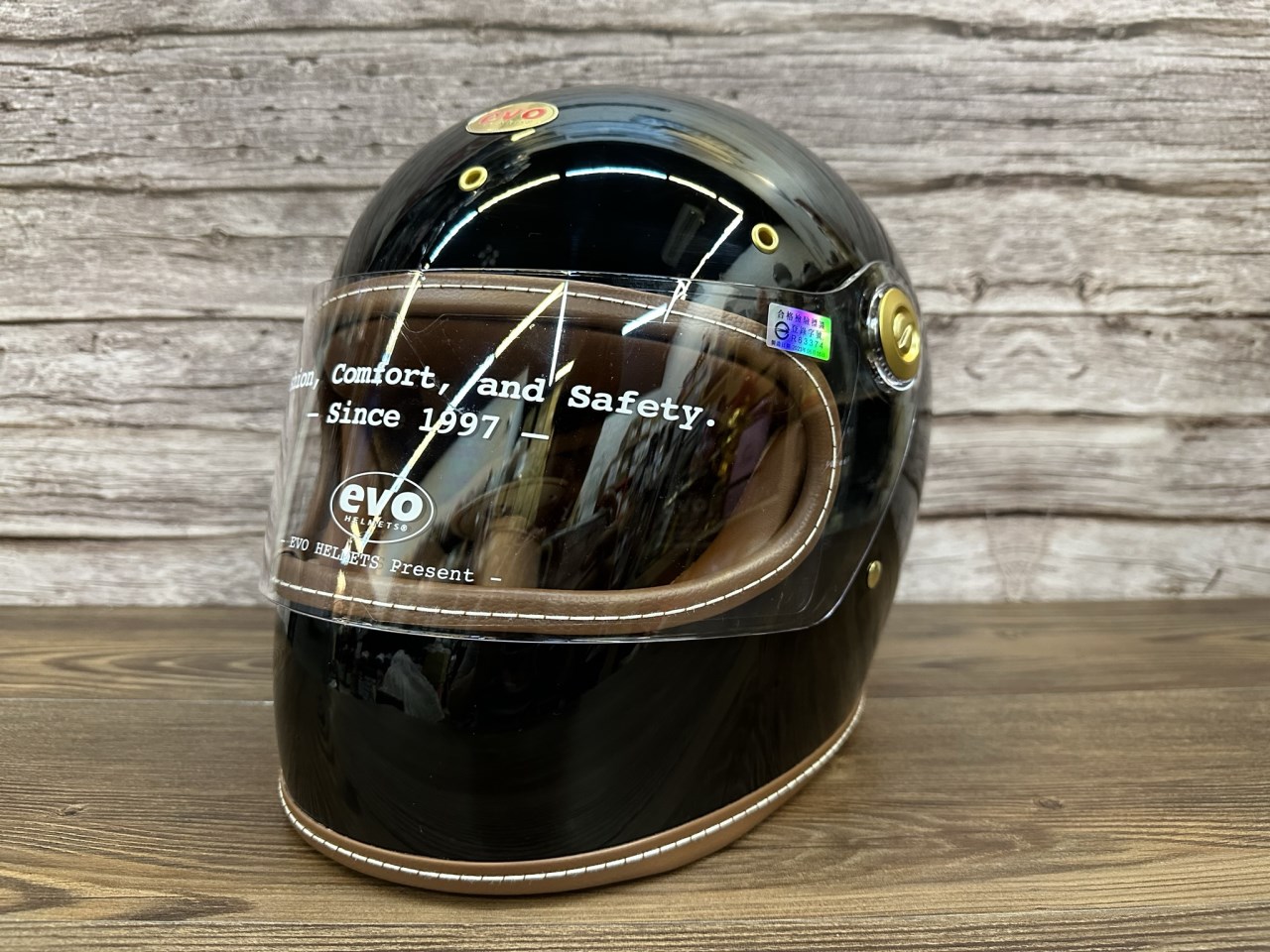 《遠古騎士》EVO 891 鏡面黑 經典車縫復古樂高全罩 安全帽 樂高帽 復古帽