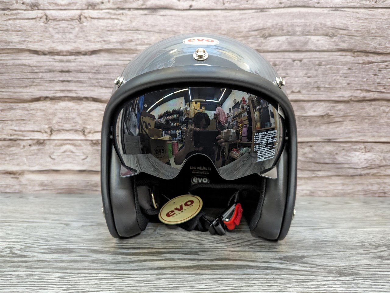 《遠古騎士》EVO CA312 賽車格 黑灰 內墨鏡片 安全帽 復古帽 黑色膠邊 棋盤格