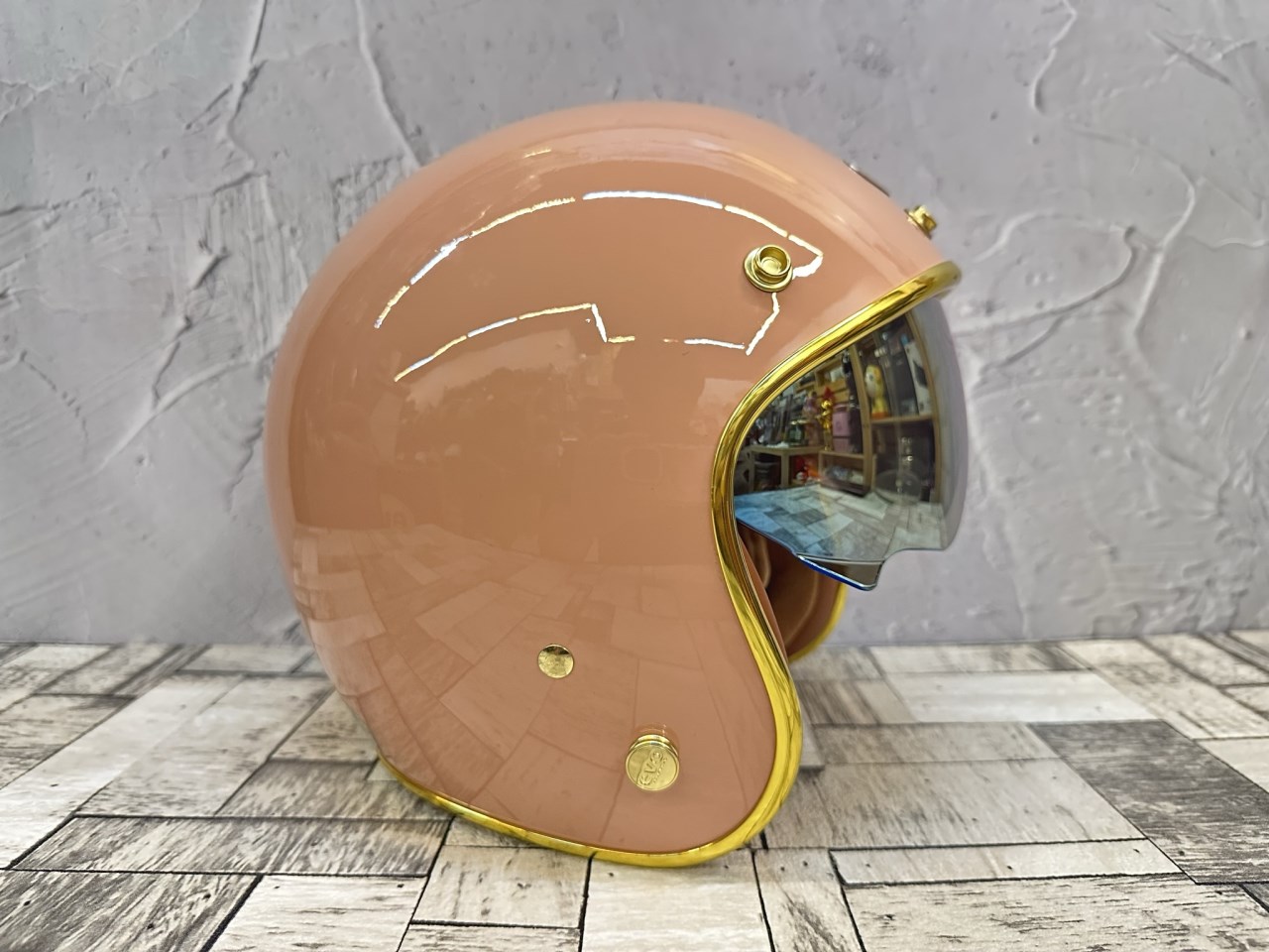 《遠古騎士》EVO CA312S CA312 VENUS+PLUS 杏桃粉 內鏡電鍍 騎士帽 復古安全帽