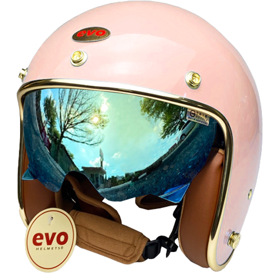 《遠古騎士》EVO CA312S CA312 VENUS+PLUS 杏桃粉 內鏡電鍍 騎士帽 復古安全帽