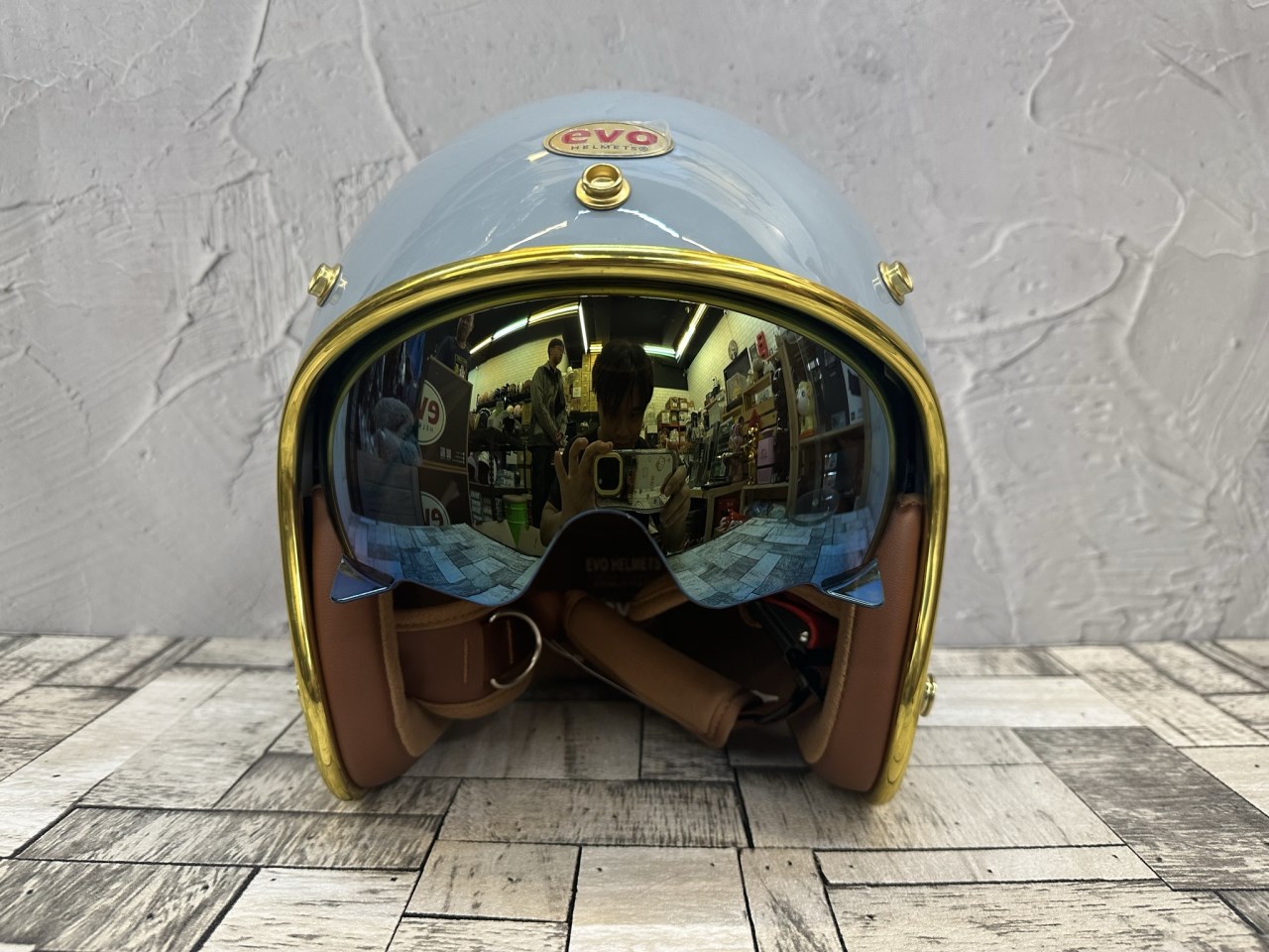 《遠古騎士》EVO CA312S CA312 VENUS+PLUS 松霧藍 內鏡電鍍 騎士帽 復古安全帽