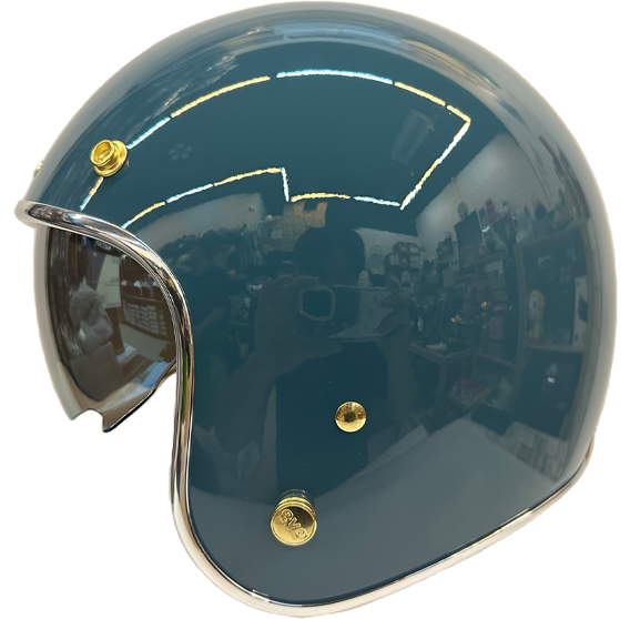 《遠古騎士》EVO CA312S CA312 維納斯VENUS 鴨母藍內鏡電鍍 安全帽 銀邊復古騎士帽