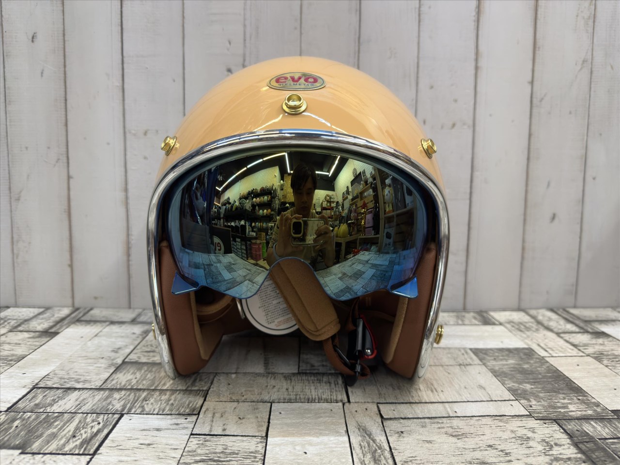 《遠古騎士》EVO CA312S CA312 維納斯VENUS 淺駝色 內鏡電鍍 安全帽 銀邊復古騎士帽