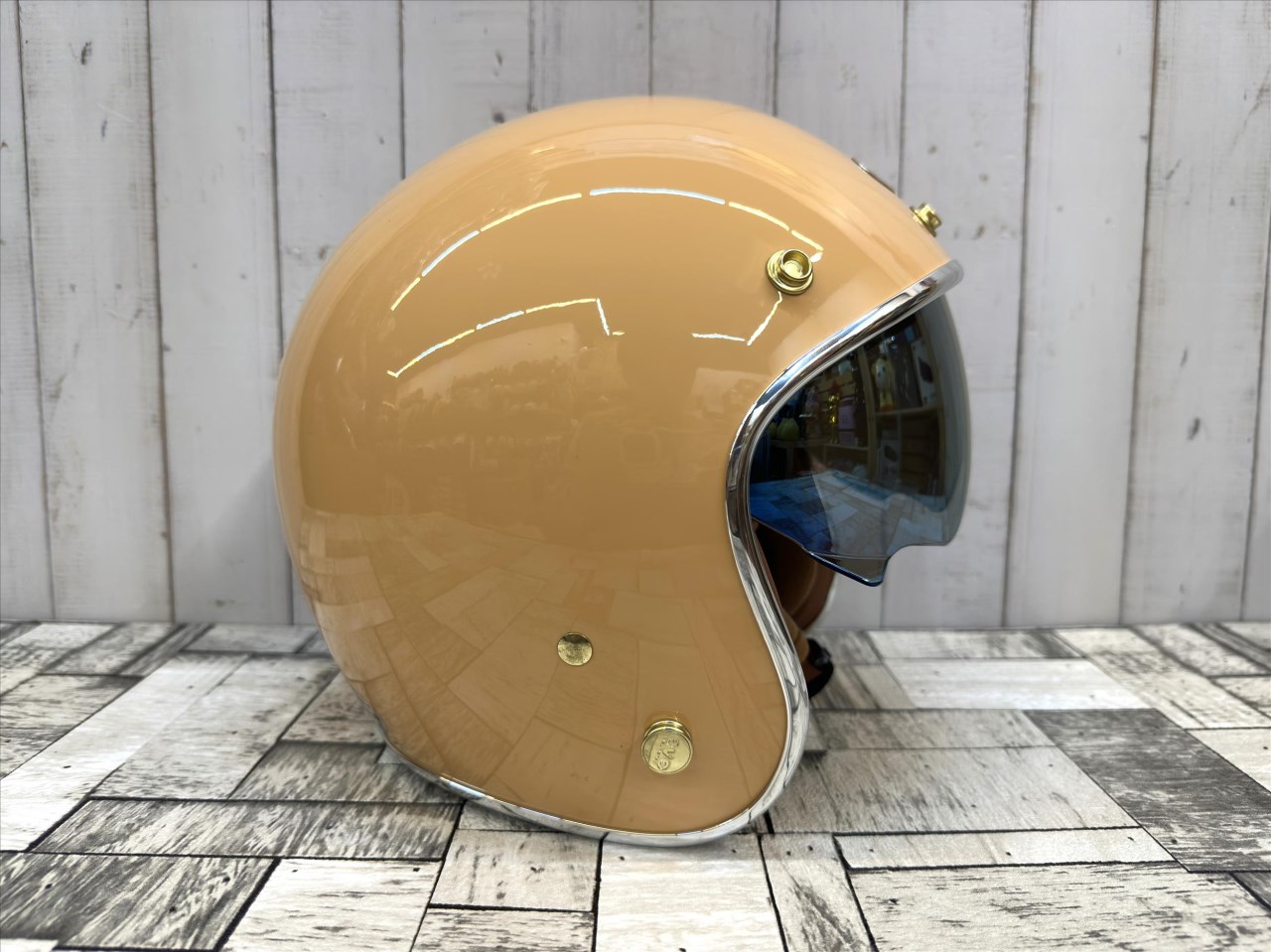 《遠古騎士》EVO CA312S CA312 維納斯VENUS 淺駝色 內鏡電鍍 安全帽 銀邊復古騎士帽