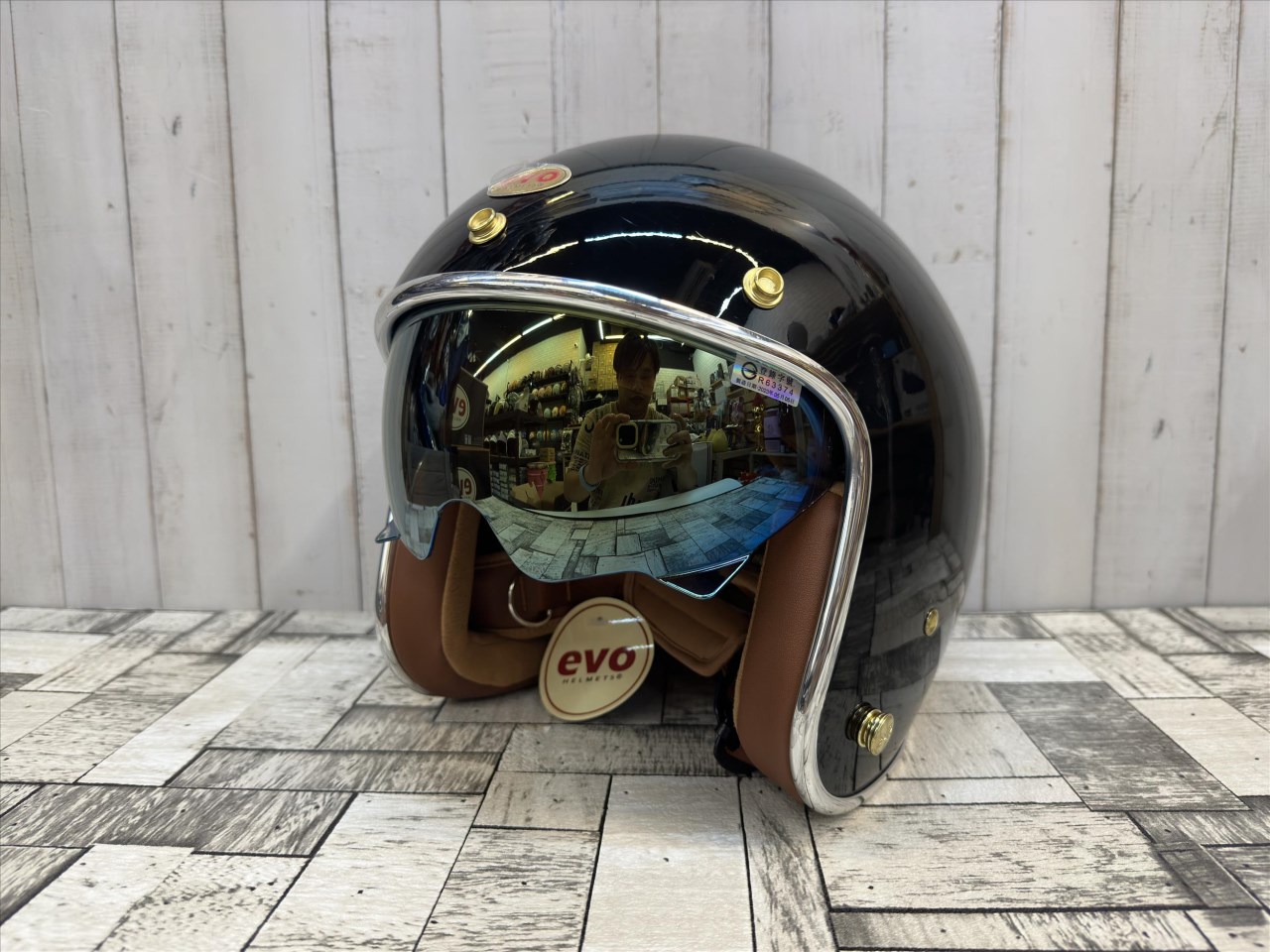 《遠古騎士》EVO CA312 維納斯VENUS 鏡面黑 內鏡電鍍 安全帽 銀邊復古騎士帽