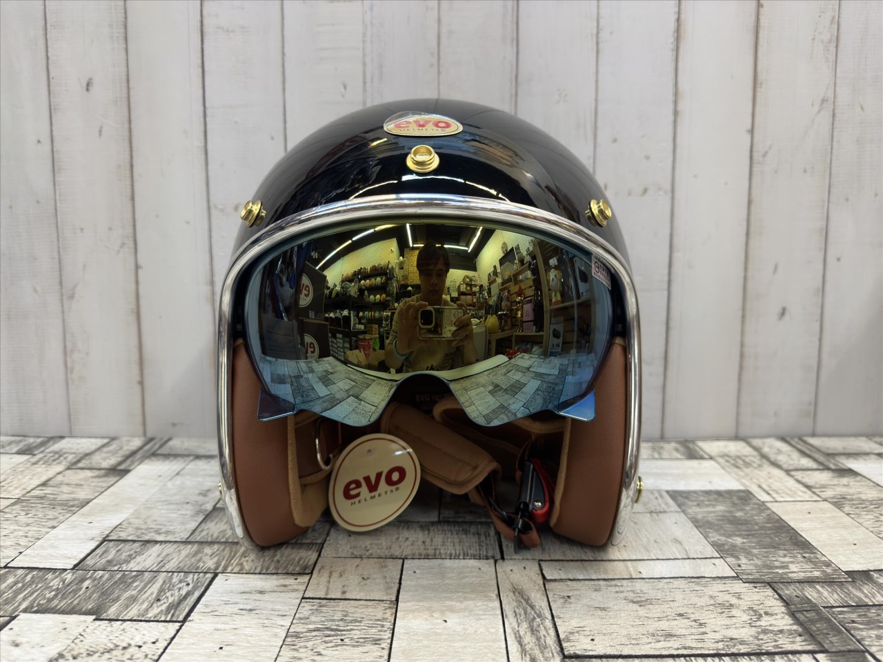 《遠古騎士》EVO CA312 維納斯VENUS 鏡面黑 內鏡電鍍 安全帽 銀邊復古騎士帽