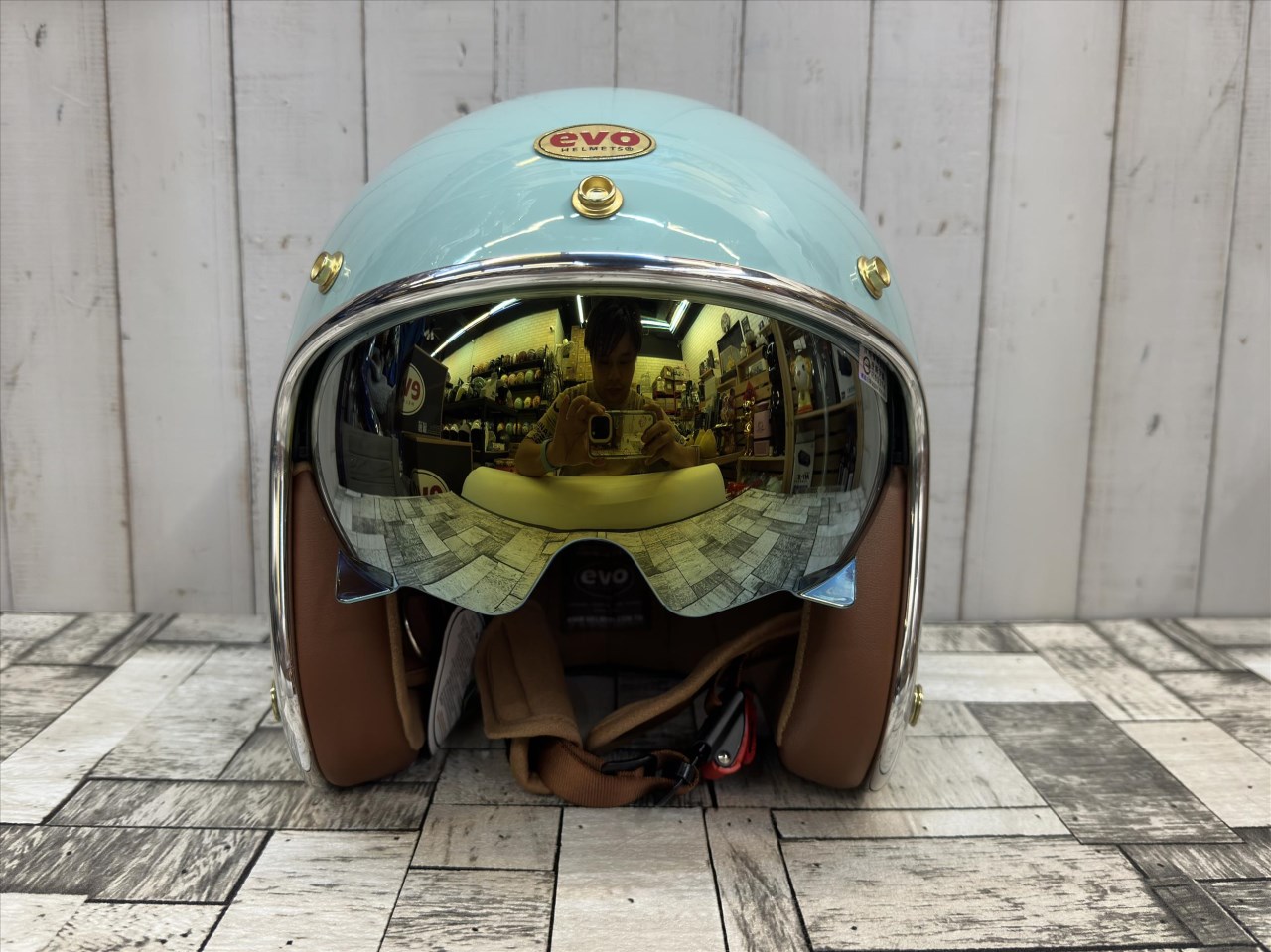 《遠古騎士》EVO CA312 維納斯VENUS 松霧綠 內鏡電鍍 安全帽 銀邊復古騎士帽