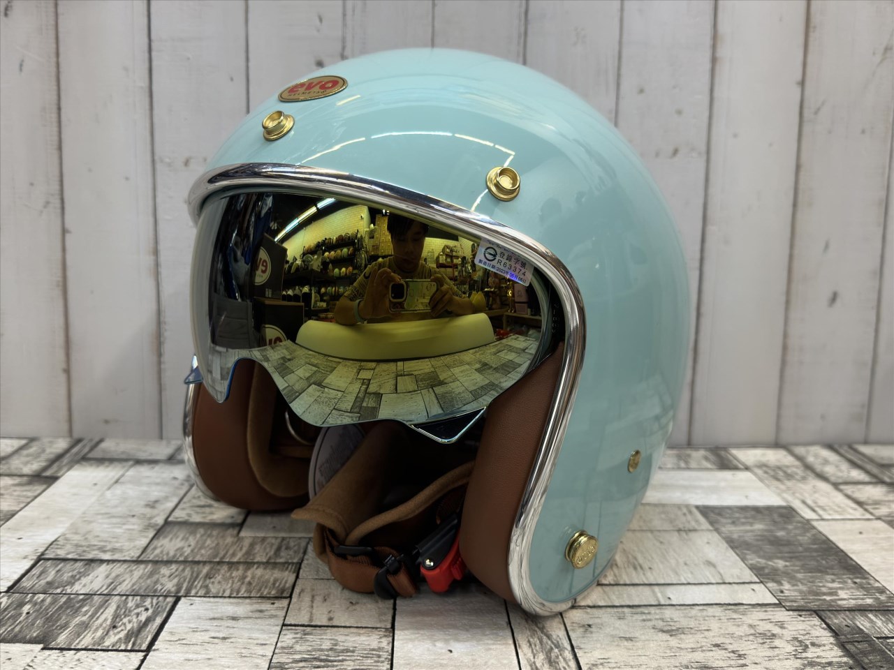 《遠古騎士》EVO CA312 維納斯VENUS 松霧綠 內鏡電鍍 安全帽 銀邊復古騎士帽