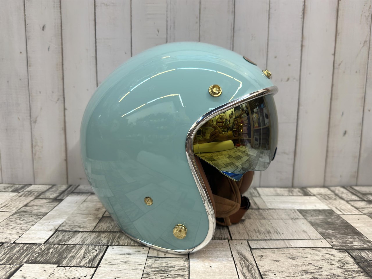 《遠古騎士》EVO CA312 維納斯VENUS 松霧綠 內鏡電鍍 安全帽 銀邊復古騎士帽