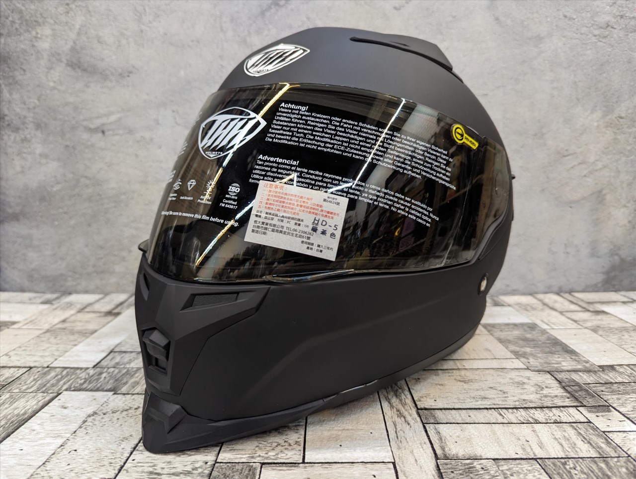 《遠古騎士》THH T840B 素色 平光黑 雙鏡片 小帽體全罩安全帽