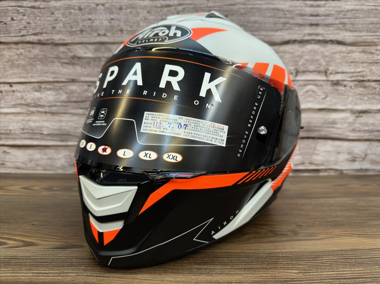 《遠古騎士》AIROH 義大利 SPARK #8 平灰橘 全罩帽 安全帽 墨片 通風
