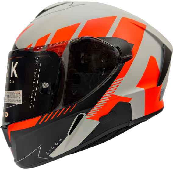 《遠古騎士》AIROH 義大利 SPARK #8 平灰橘 全罩帽 安全帽 墨片 通風