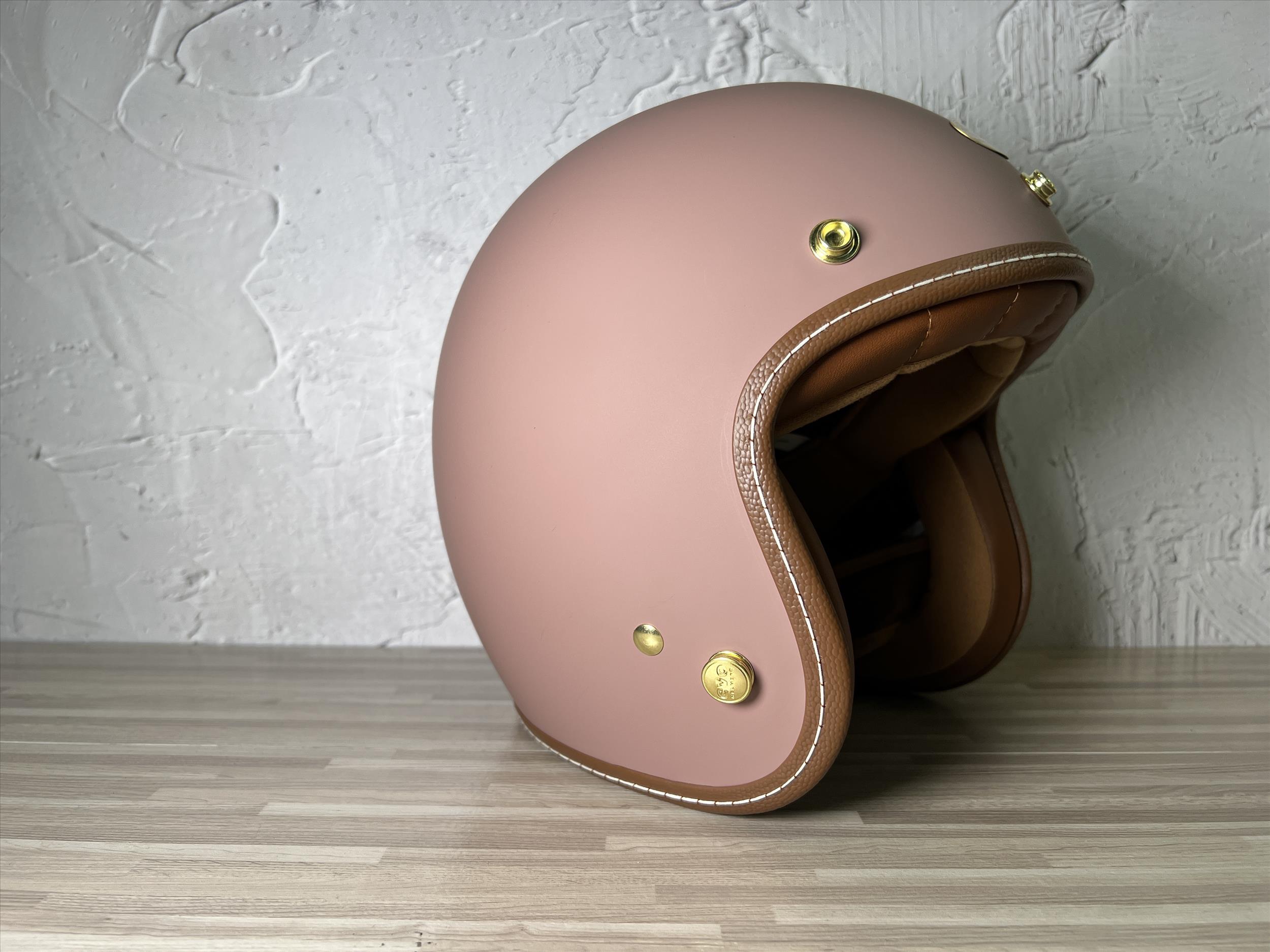 《遠古騎士》EVO TA502 LUXURY奢華 消法國粉 皮革皮邊 復古安全帽 半罩式
