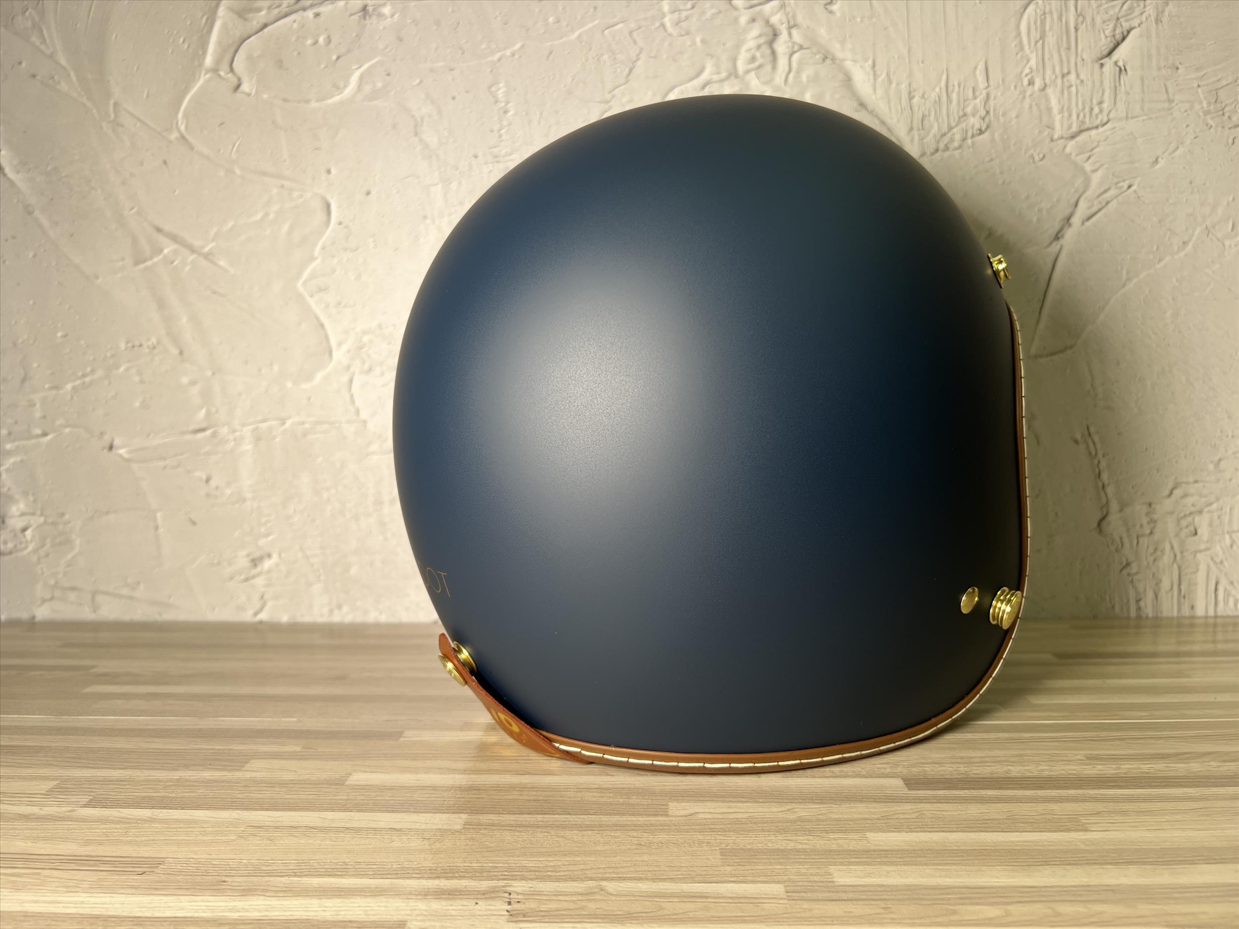 《遠古騎士》EVO TA502 LUXURY奢華 消石墨藍 皮革皮邊 復古安全帽 半罩式