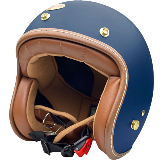 《遠古騎士》EVO TA502 LUXURY奢華 消石墨藍 皮革皮邊 復古安全帽 半罩式