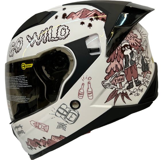 《遠古騎士》THH T840B 野FUN 白色 雙鏡片 小帽體全罩安全帽