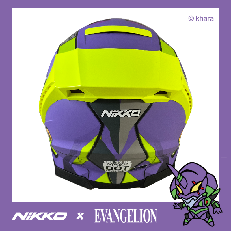 《遠古騎士》Nikko N-806II 福音戰士 聯名款 初號機款 新世紀福音戰士 全罩 排扣 內藏墨鏡