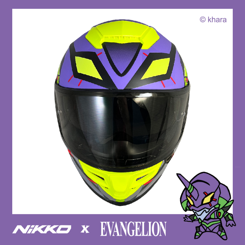 《遠古騎士》Nikko N-806II 福音戰士 聯名款 初號機款 新世紀福音戰士 全罩 排扣 內藏墨鏡