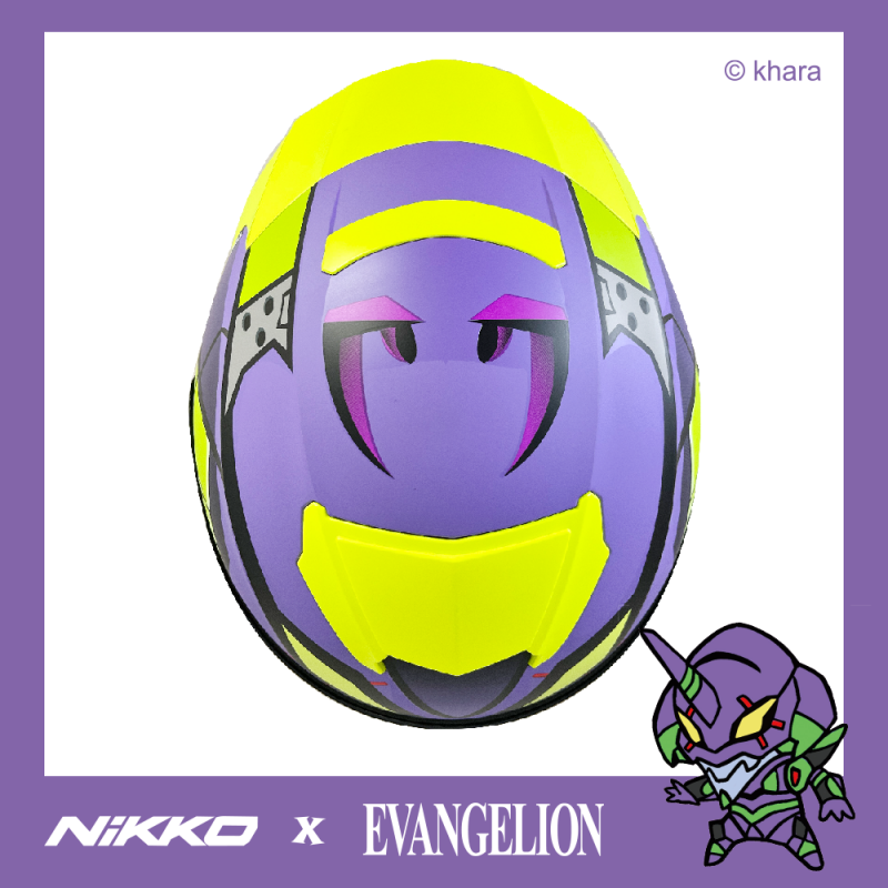 《遠古騎士》Nikko N-806II 福音戰士 聯名款 初號機款 新世紀福音戰士 全罩 排扣 內藏墨鏡