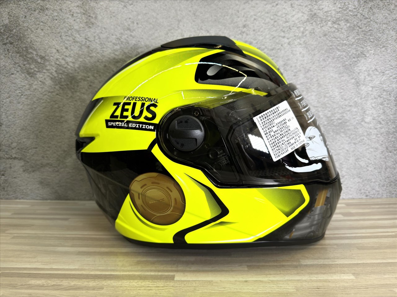《遠古騎士》瑞獅 ZEUS 811 AL39 珍珠黑螢光黃 全罩安全帽 內襯全可拆