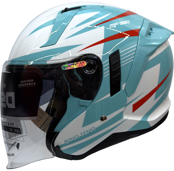 《遠古騎士》MING FENG MF-320#T系列 半罩 安全帽 3/4罩 內墨片