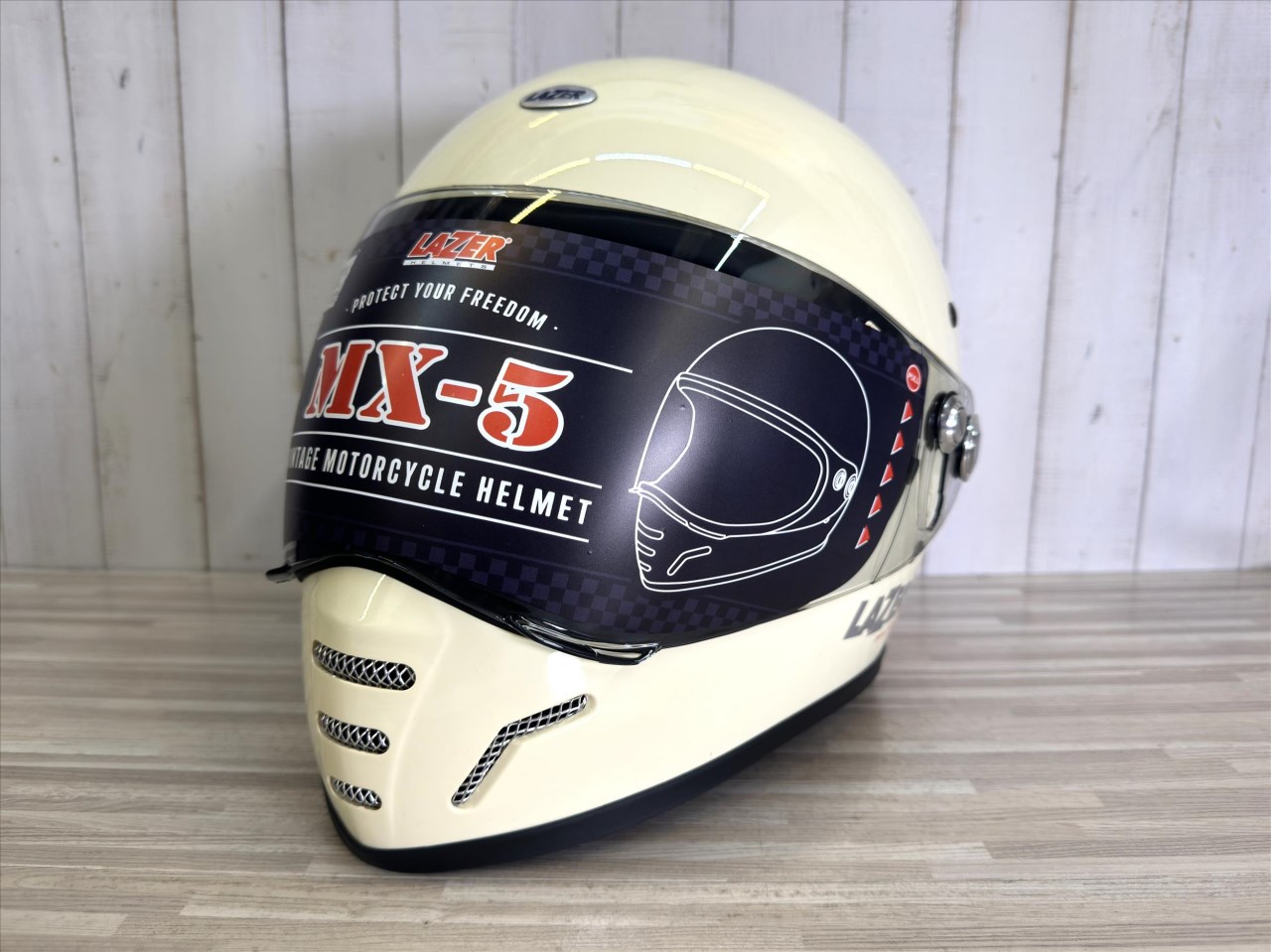 《遠古騎士》LAZER 安全帽 MX-5 素色 奶油黃 全罩 山車帽 越野帽 安全帽