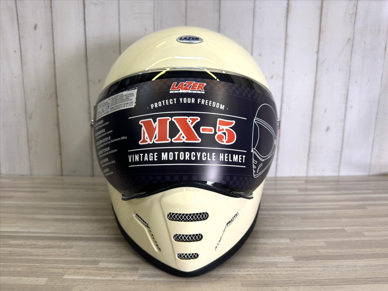 《遠古騎士》LAZER 安全帽 MX-5 素色 奶油黃 全罩 山車帽 越野帽 安全帽