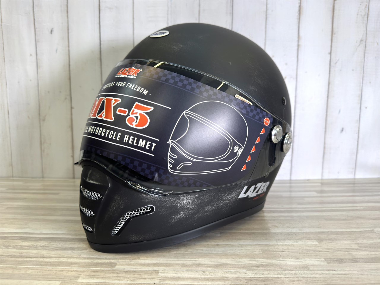 《遠古騎士》LAZER 安全帽 MX-5 素色 消光仿古黑銀 全罩 山車帽 越野帽 安全帽