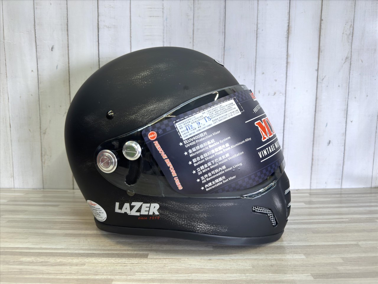 《遠古騎士》LAZER 安全帽 MX-5 素色 消光仿古黑銀 全罩 山車帽 越野帽 安全帽
