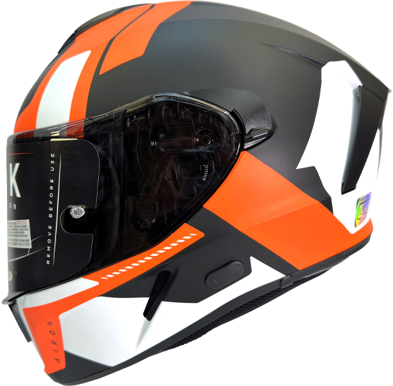 《遠古騎士》AIROH 義大利 SPARK #7 平黑橘 全罩帽 安全帽 墨片 通風