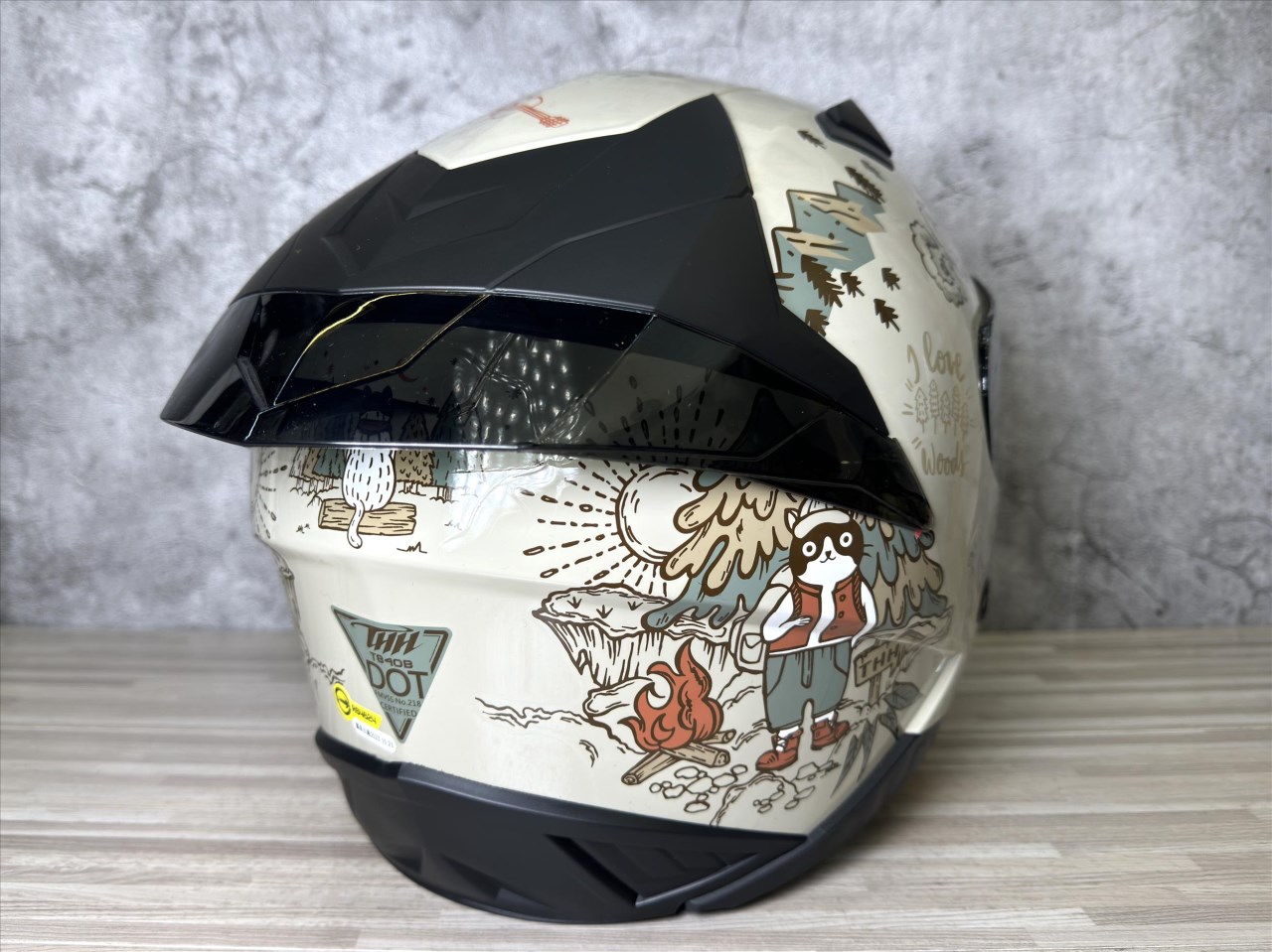 《遠古騎士》THH T840B 野FUN 沙色 雙鏡片 小帽體全罩安全帽