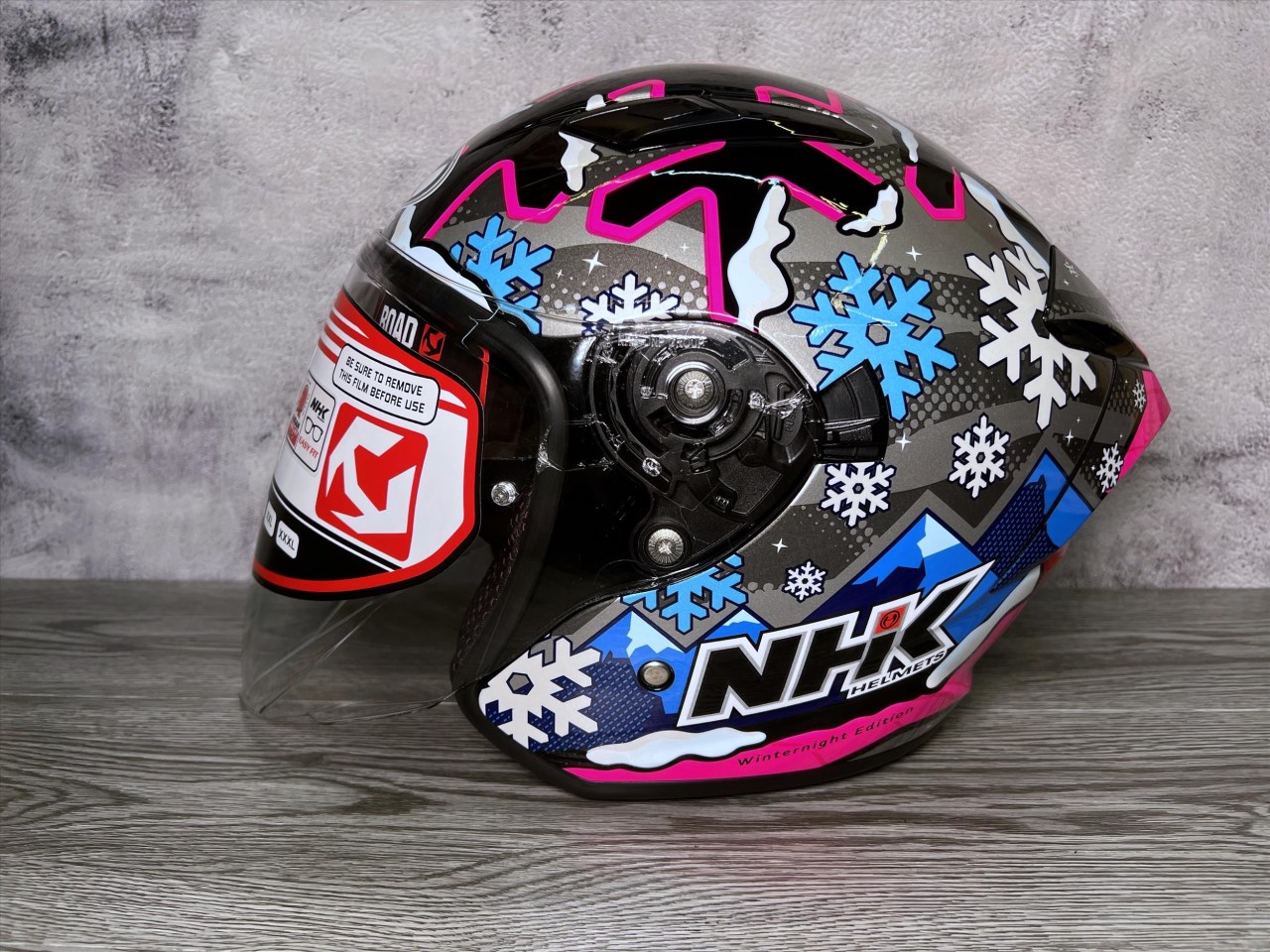 《遠古騎士》NHK S1 GP PRO WINTER NIGHT 冬之夜 黑粉 內藏墨片半罩式安全帽