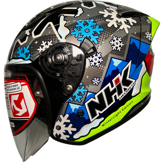 《遠古騎士》NHK S1 GP PRO WINTER NIGHT 冬之夜 黑銀 內藏墨片半罩式安全帽