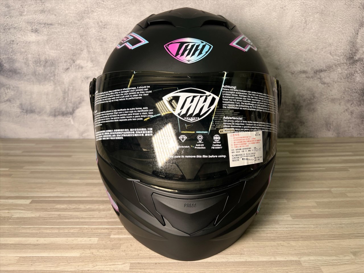 《遠古騎士》THH T-797N SPORTS 電競 平光黑/藍粉 內墨鏡 可樂帽 安全帽 全可拆