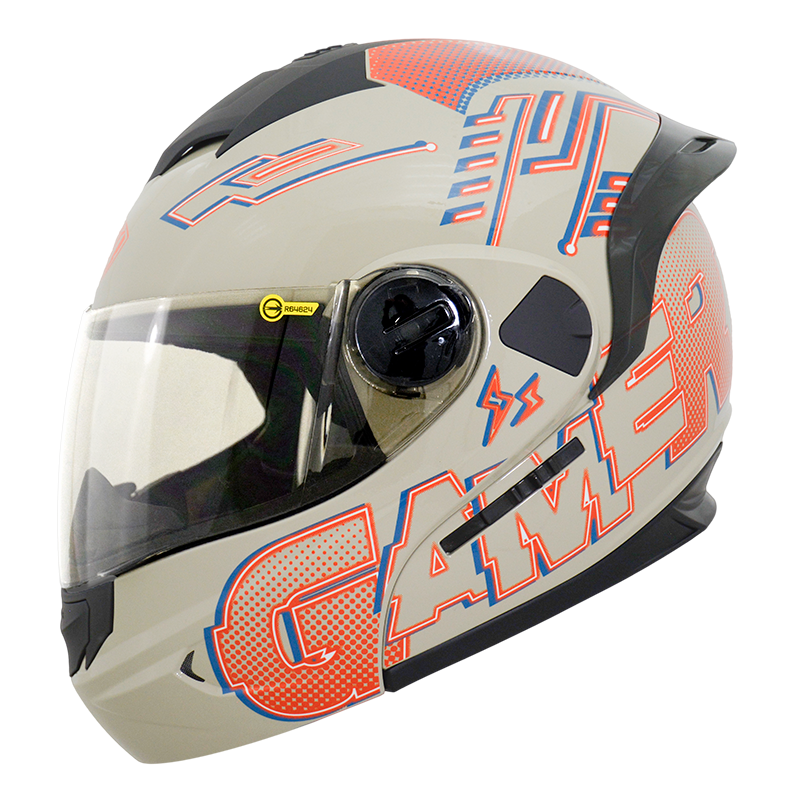 《遠古騎士》THH T-797N SPORTS 電競 沙色/橘深藍 內墨鏡 可樂帽 安全帽 全可拆