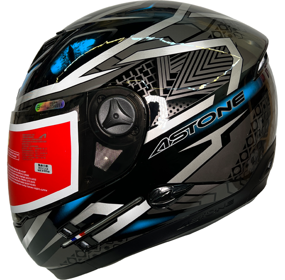 《遠古騎士》ASTONE 808 ROADSTAR WW15 黑藍 全罩 安全帽 內墨片
