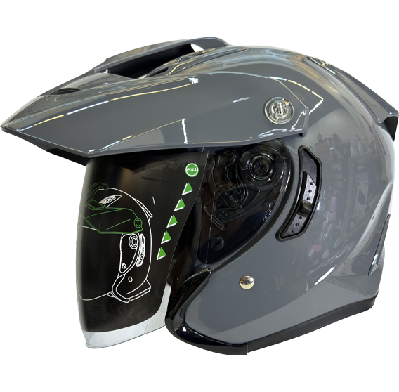 《遠古騎士》M2R J-5P 水泥灰 素色款 半罩式 安全帽 內含墨鏡