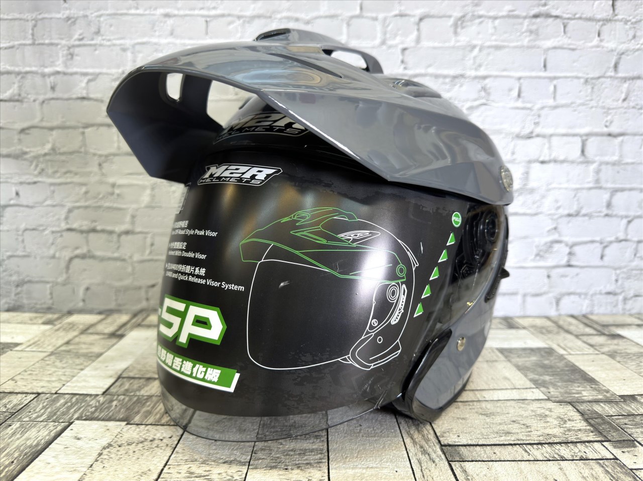 《遠古騎士》M2R J-5P 水泥灰 素色款 半罩式 安全帽 內含墨鏡