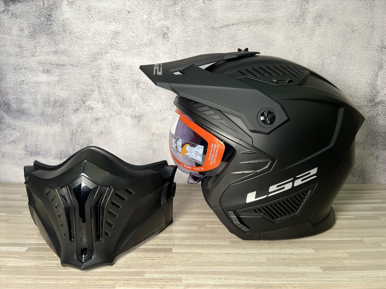 《遠古騎士》LS2 安全帽 OF606 DRIFTER SOLID 消光黑 可拆面甲 可卸式帽簷