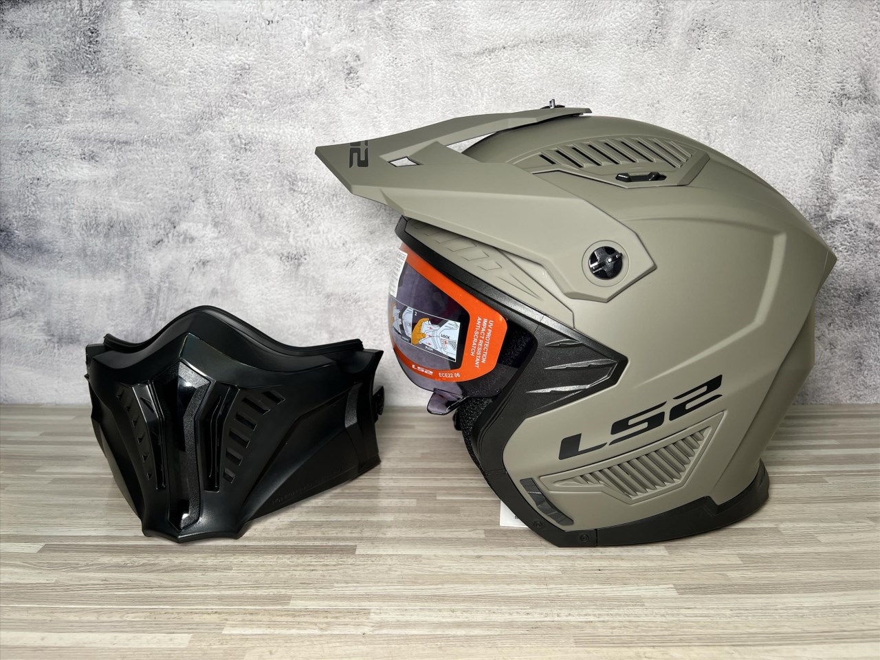 《遠古騎士》LS2 安全帽 OF606 DRIFTER SOLID 消光卡其 可拆面甲 可卸式帽簷