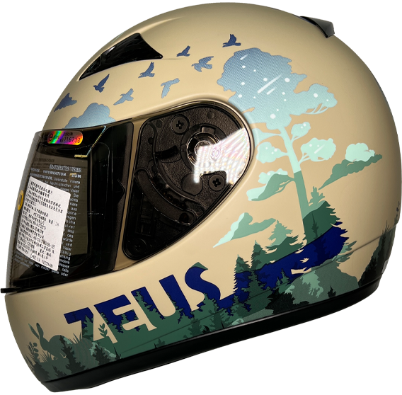 《遠古騎士》瑞獅 ZEUS 2000C F63 消光土黃 全罩 安全帽 超輕量化 內襯全可拆