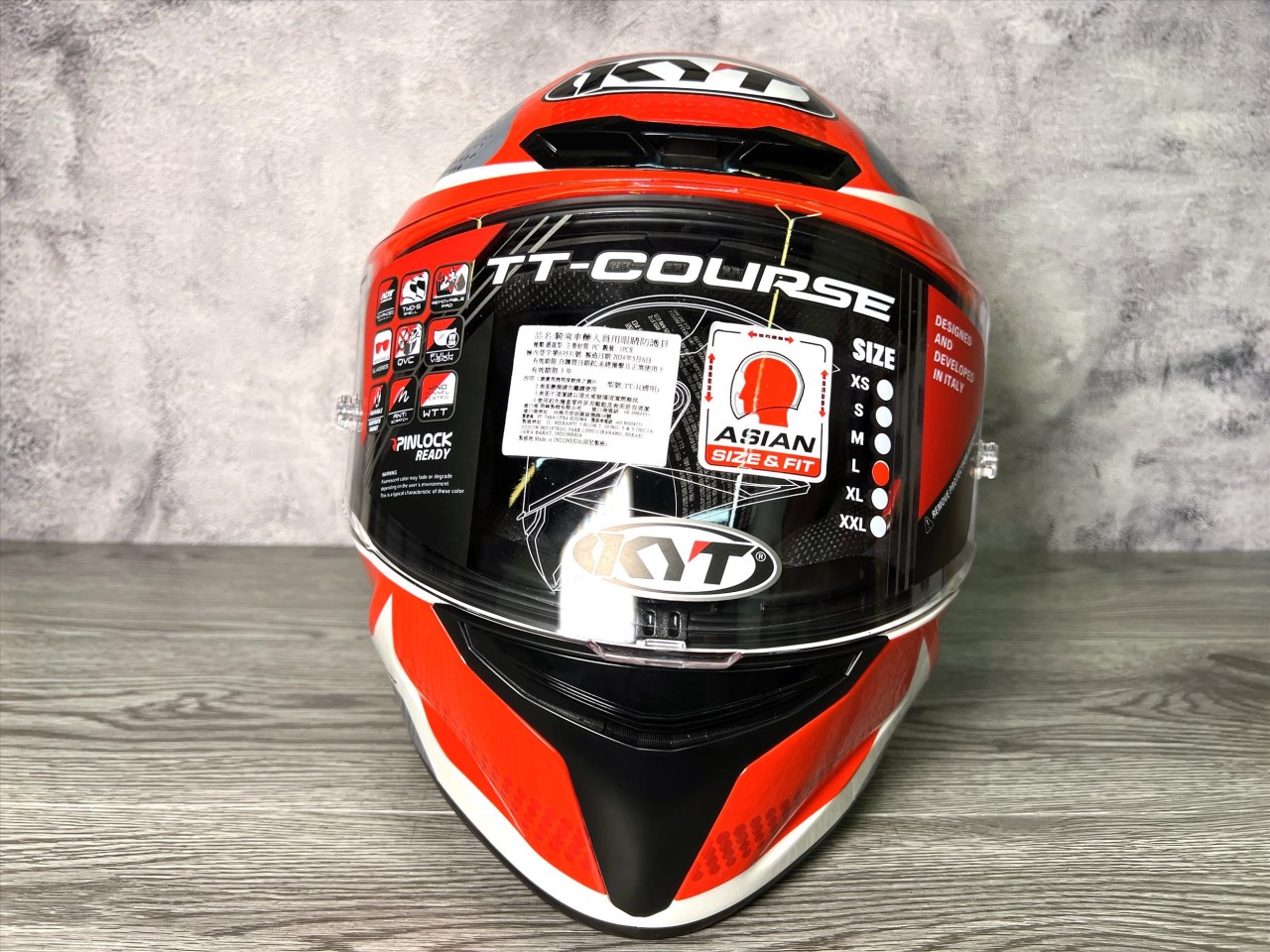 《遠古騎士》KYT TT-COURS TTC #G 黑紅 金屬排齒扣 TTC 全罩 安全帽