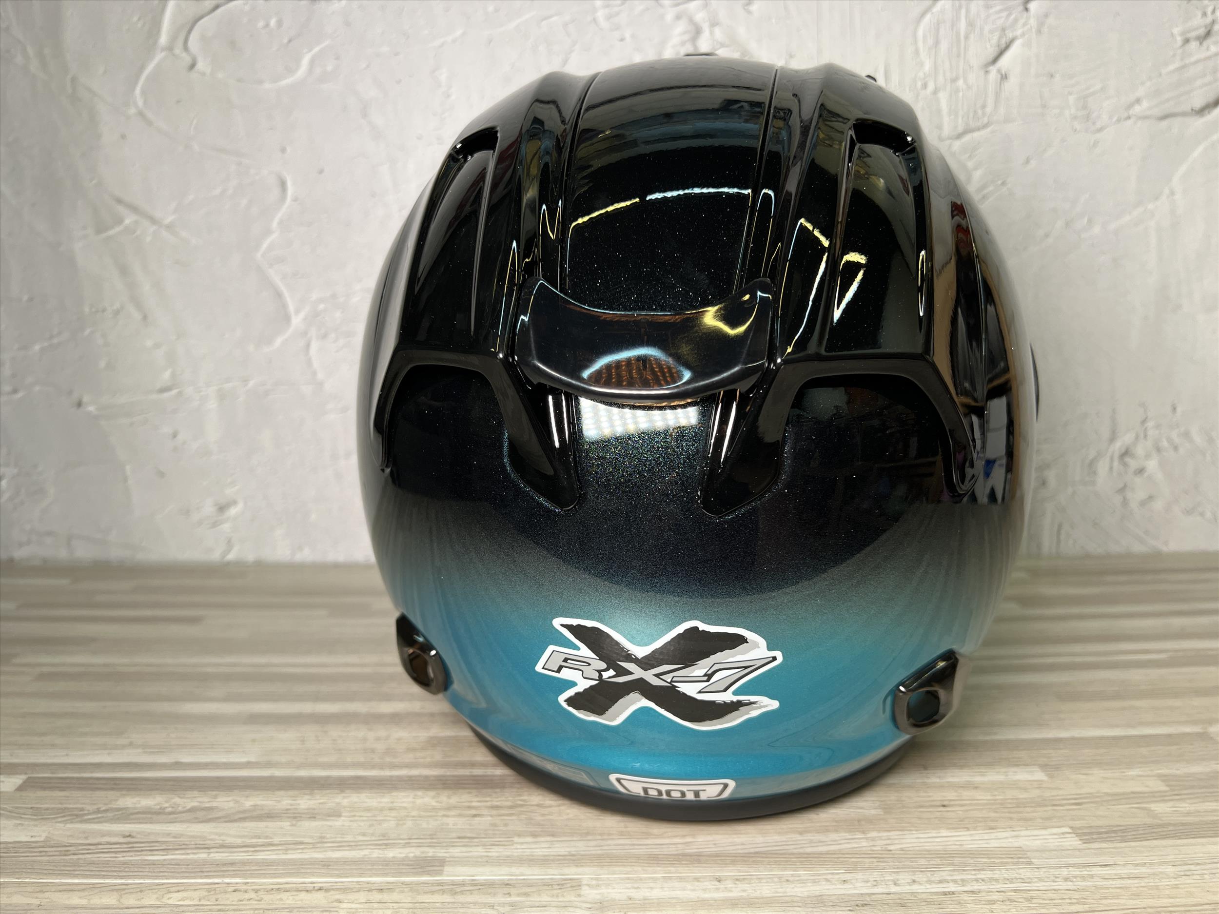 《遠古騎士》CBR S-90 RX-7 雙色 黑銀青 漸層 R帽 雙D安全帽 -複製