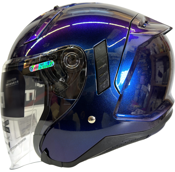 《遠古騎士》MING FENG MF-320 變色漆面 半罩 安全帽 3/4罩 內墨片