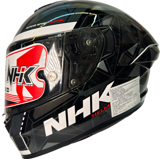《遠古騎士》NHK K5R 鐵三角 Trangle 黑銀 全罩安全帽 超輕量