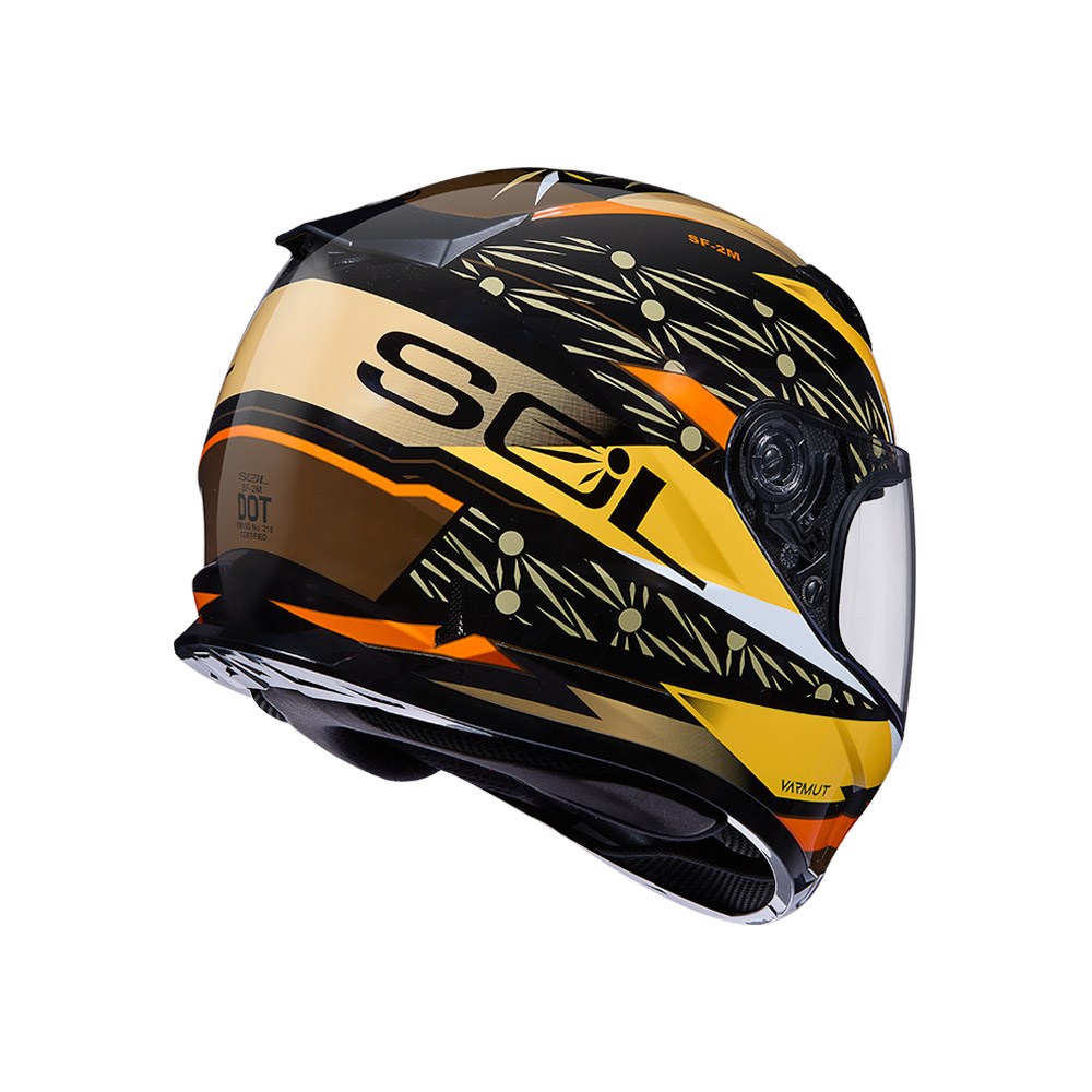 《遠古騎士》SOL SF2M SF-2M 光芒 黑/黃 全罩 安全帽 輕量化 雙D扣