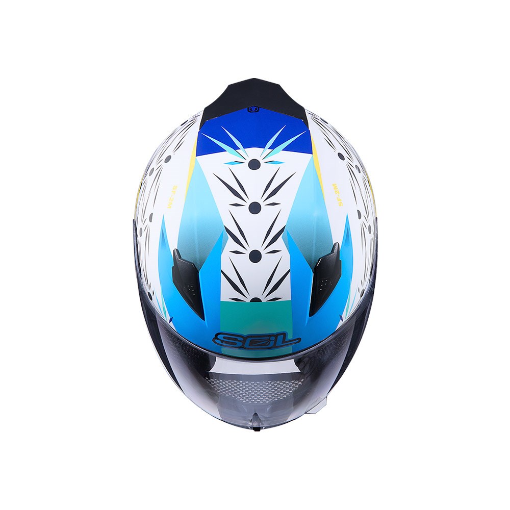 《遠古騎士》SOL SF2M SF-2M 光芒 白/藍 全罩 安全帽 輕量化 雙D扣